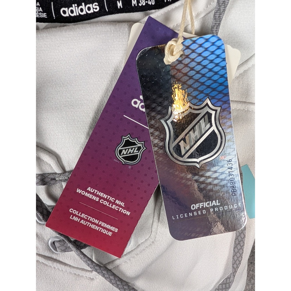 Adidas NHL Seattle Kraken Women White Lace Up Aeroready Hoodie Pullover Jacket - Picture 11 of 11